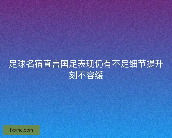 足球名宿直言国足表现仍有不足细节提升刻不容缓 足球名宿直言国足表现仍有不足细节提升刻不容缓